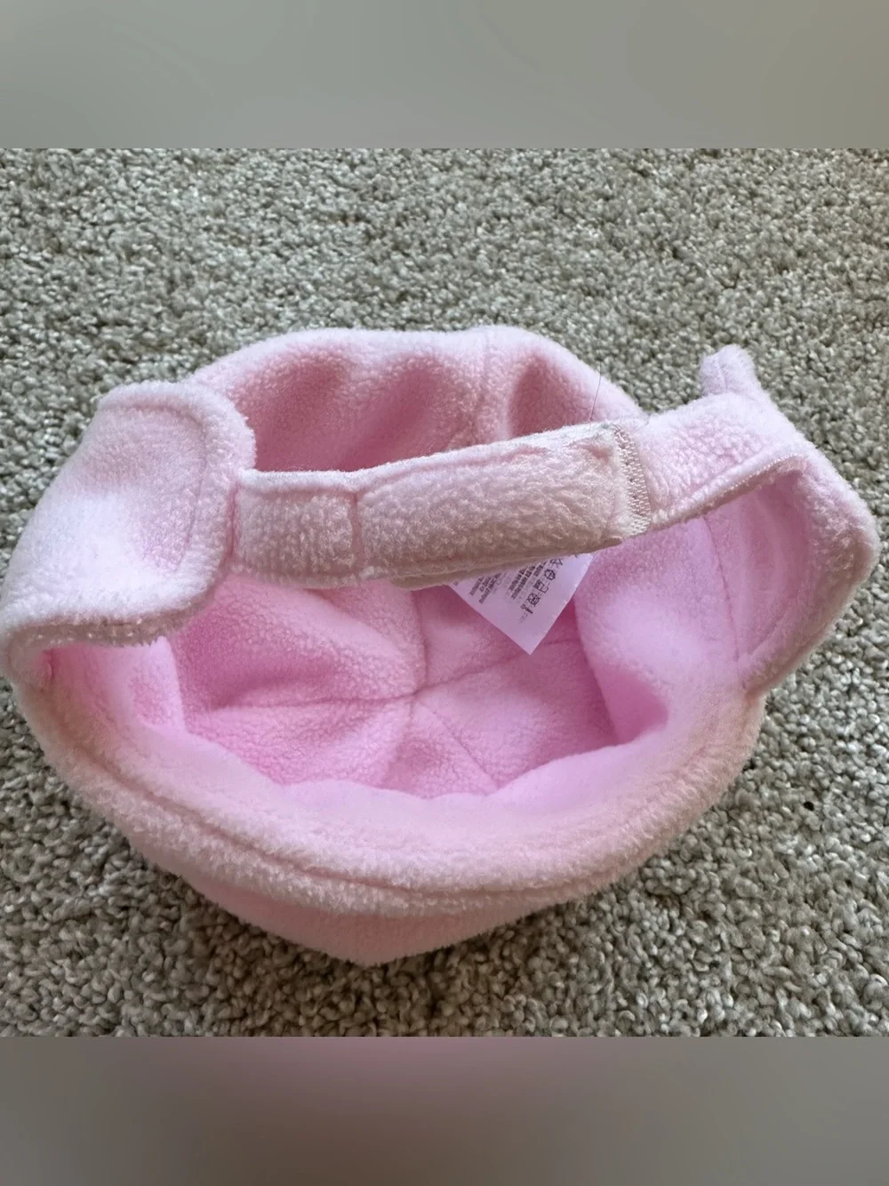 Nike Infant Pink Fleece Trapper Hat & Mittens Set Ear Flap Logo Solid 533